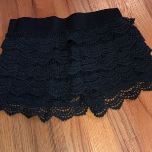Black lace shorts